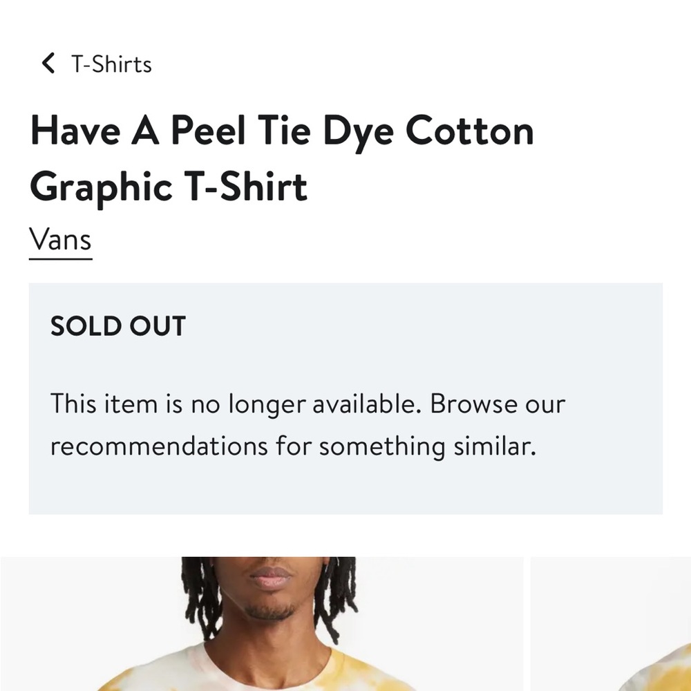 Vans Med NWOT Yellow Tie-Dye Banana Graphic Tee SOLD OUT - Picture 6 of 6